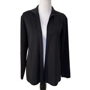 Exclusively Misook Knit Open Black Cardigan Size Medium